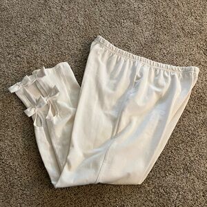 Santosha White Cotton Bow Detail Leggings